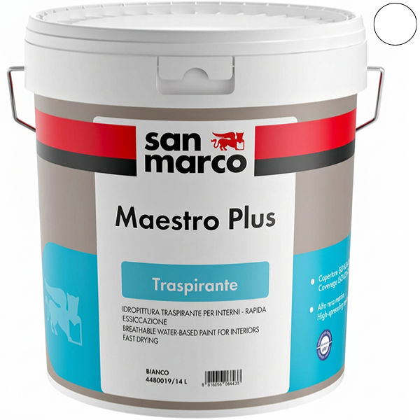 SAN Marco Maestro Plus Bianco Idropittura Super Coprente Interni - SAN MARCO